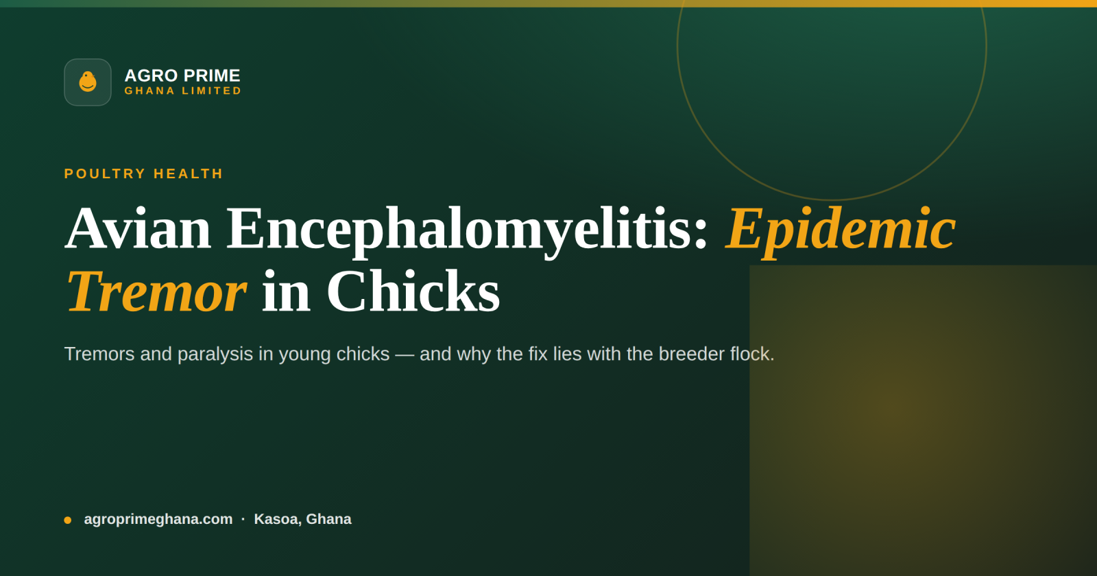 Avian Encephalomyelitis (Epidemic Tremor): A Ghana Guide — Agro Prime Ghana