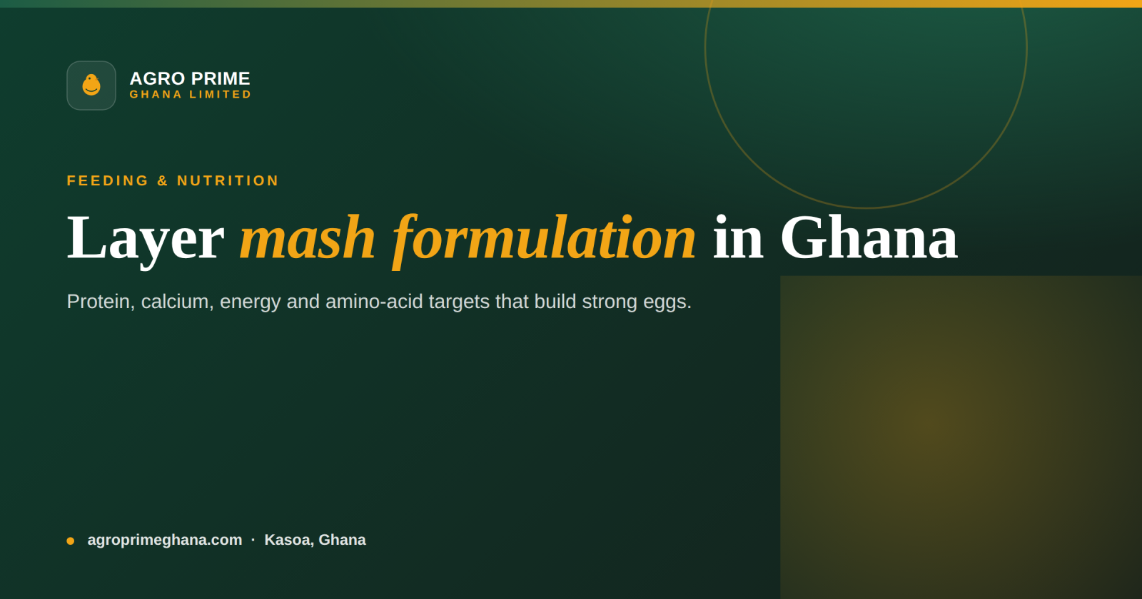 Layer Mash Formulation in Ghana — Agro Prime Ghana