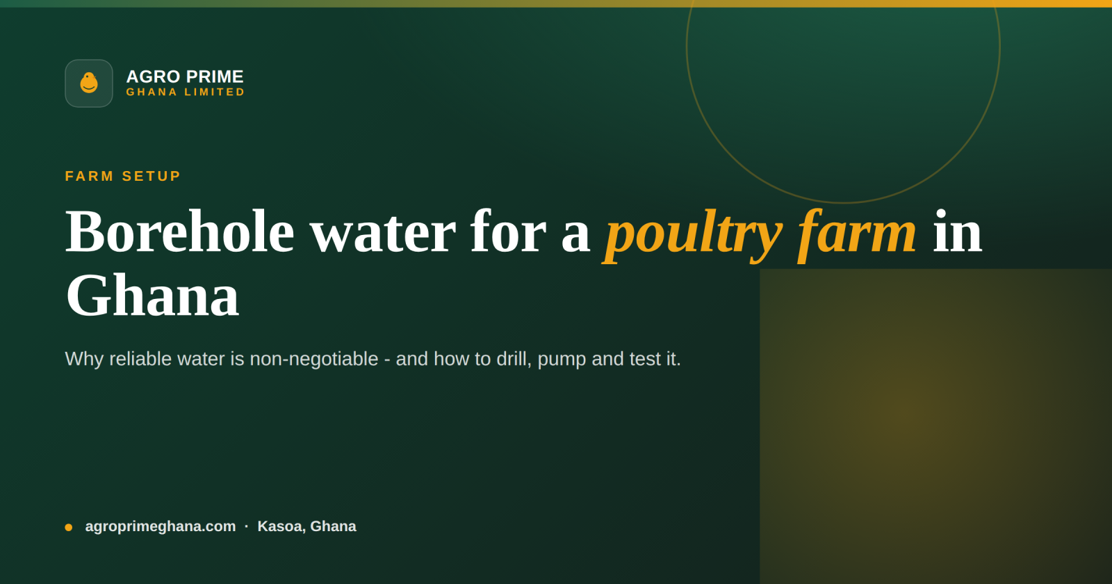Borehole Water for a Poultry Farm in Ghana — Agro Prime Ghana