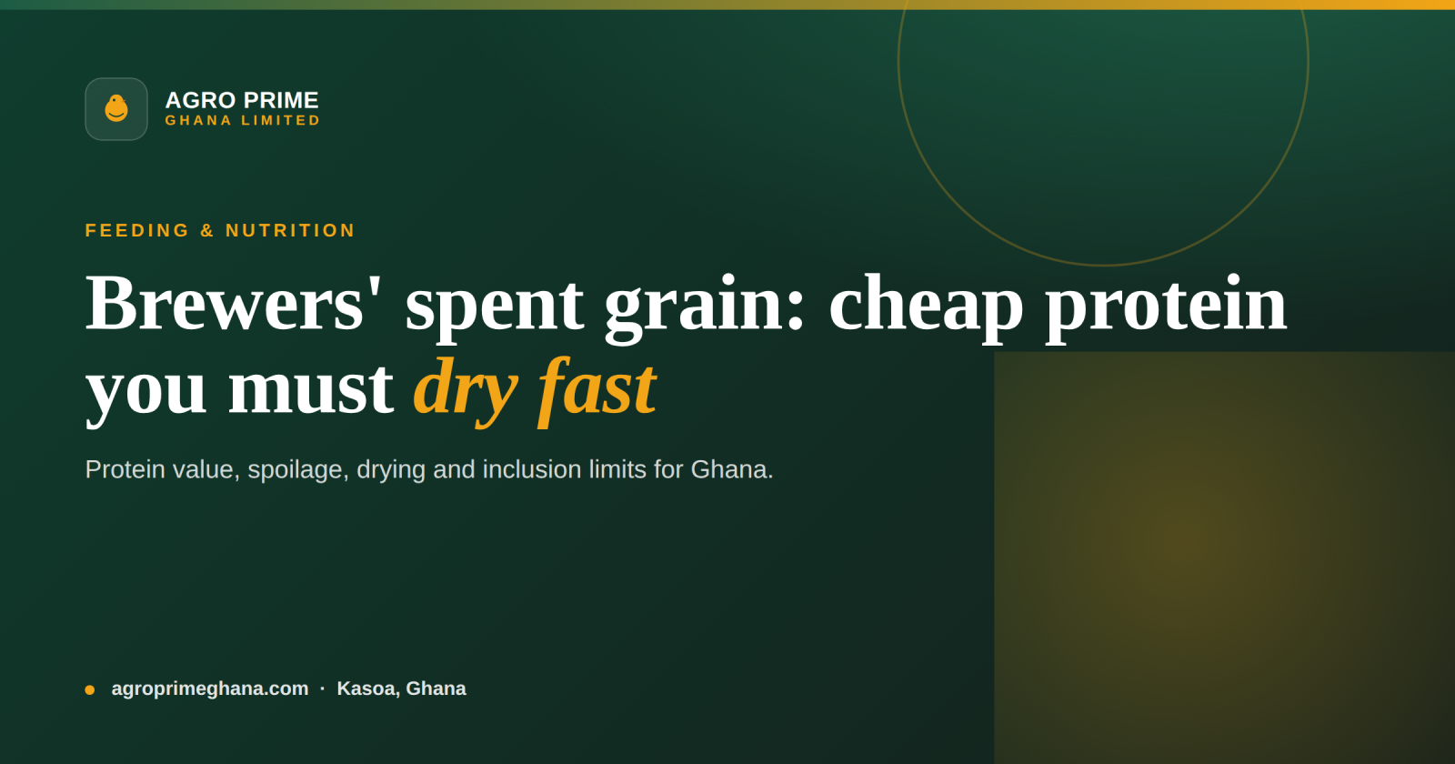 Brewers' Spent Grain in Poultry Feed in Ghana — Agro Prime Ghana