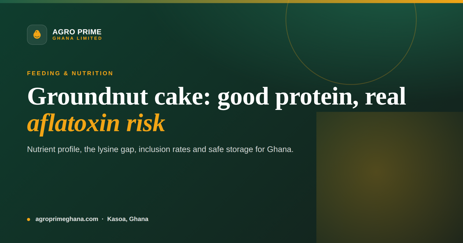 Groundnut Cake in Poultry Feed in Ghana — Agro Prime Ghana