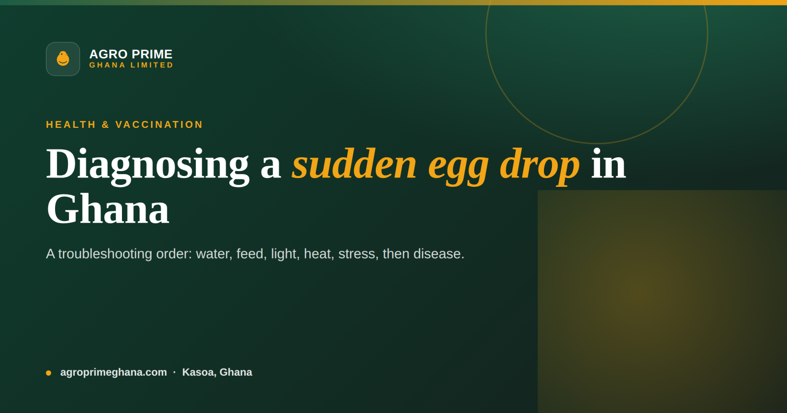 Diagnosing a Sudden Drop in Egg Production in Ghana — Agro Prime Ghana